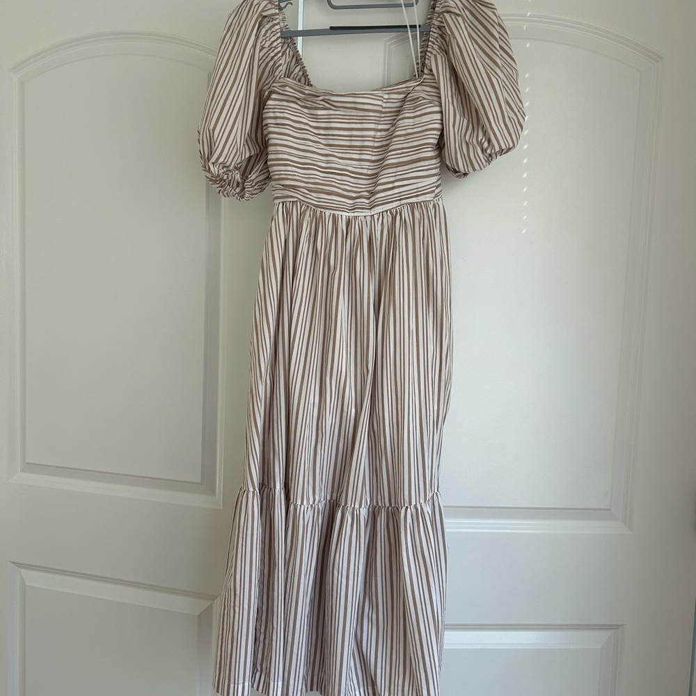 Abercrombie & Fitch Emerson Puff Sleeve Midi Dress - Picture 3 of 5